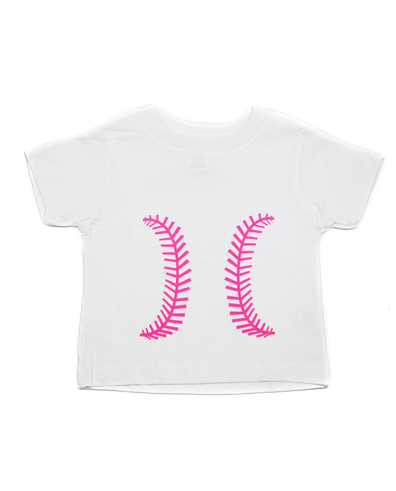 Baseball White & Pink Shirt